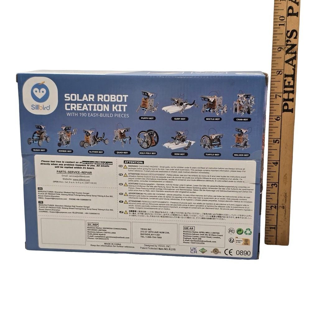Sillbird Solar Robot Creation Kit 12-in-1 STEM Build Robot Set 190pc - Picture 2 of 5